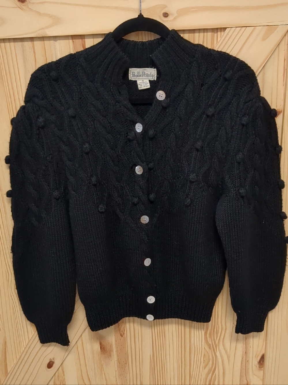 Belle Pointe Chunky Black Cardigan